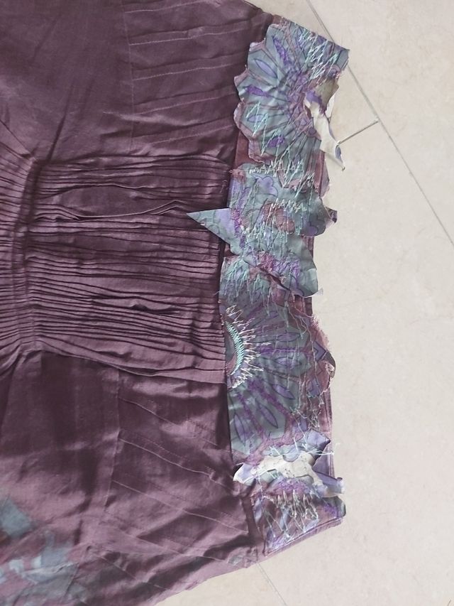 Falda estampada marrón-morada