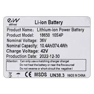 Batería patinetes 36W 10,4 A/h, mochila, cable