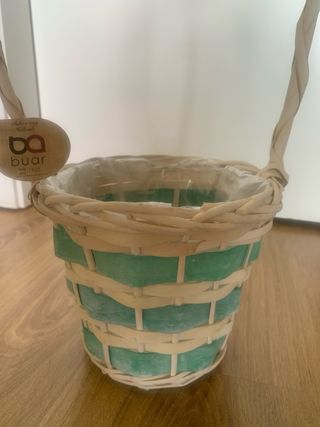 CESTA PARA PLANTA BUAR  HECHA A MANO