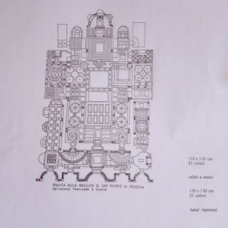 foulard di seta con riproduzione di mosaici marmi