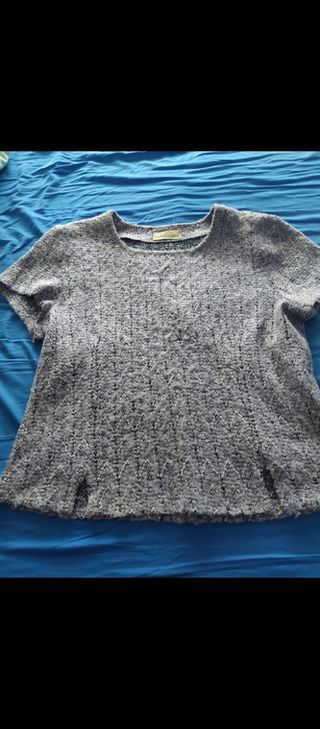 Jersey blusa, mujer-lana, manga corta