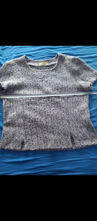 Jersey blusa, mujer-lana, manga corta