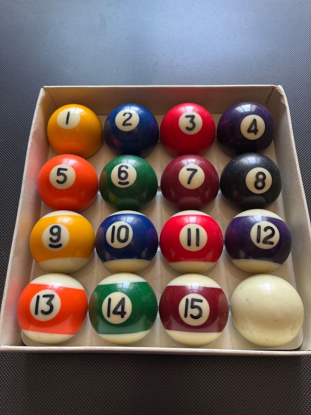 SET COMPLETO PALLE da BILIARDO POOL 16 BIGLIE