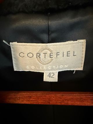 Abrigo Cortefiel negro imitación astracán talla 7