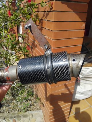 Tubo escape carbono moto kart