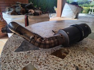 Tubo escape carbono moto kart