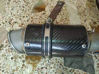 Tubo escape carbono moto kart