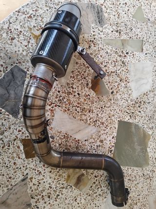 Tubo escape carbono moto kart