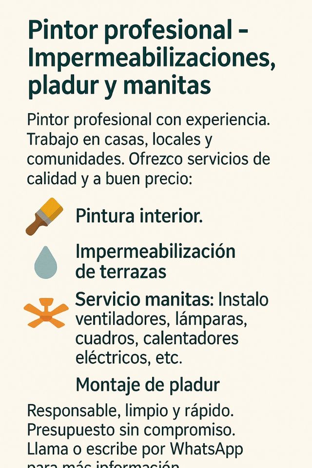 PINTOR PROFESIONAL, IPERMEBILIZACIONES, PLADUR...