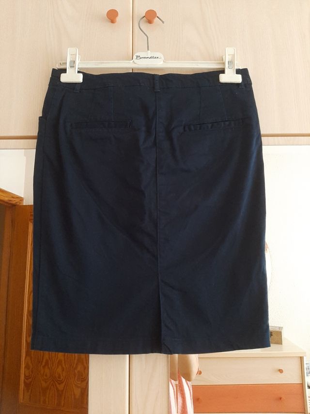 Saia manga jeans em tubo