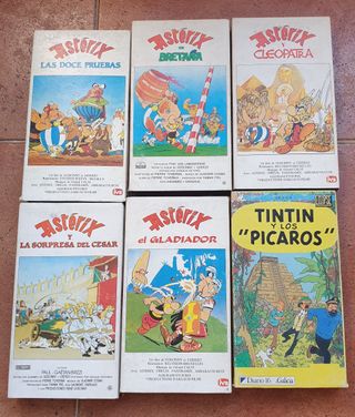 5 VHS Asterix y 1 Tintín