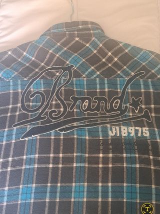 Camisa de franela cuadros azul-negra