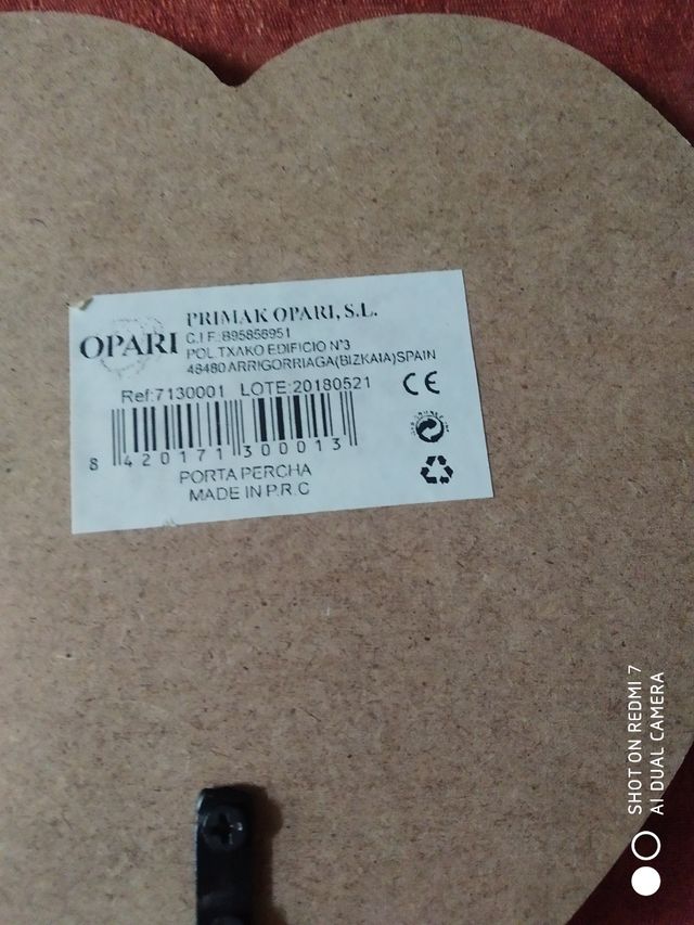 Perchero Pared  Corazón Flamenco