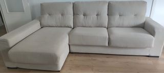 Sofá chaise longue beige El Corte Inglés