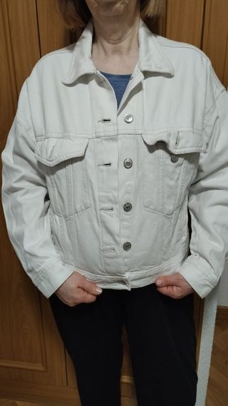 Chaqueta vaquera Pull&Bear blanca - Talla S