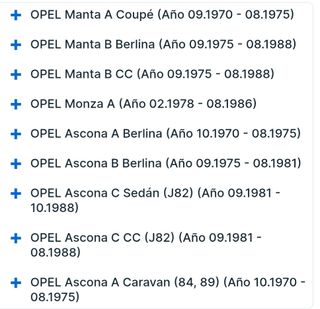 Juego cables bujia OPEL KADETT REKORD MANTA ASCONA