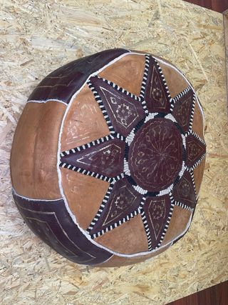 Puff marroquí piel cuero RELLENO