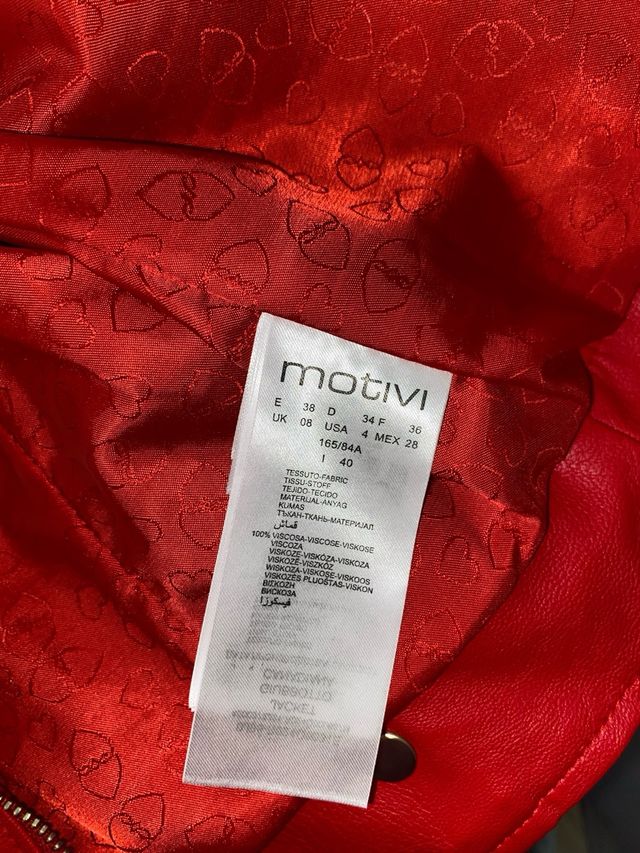 Giacca biker rossa Motivi taglia XS Eu 38