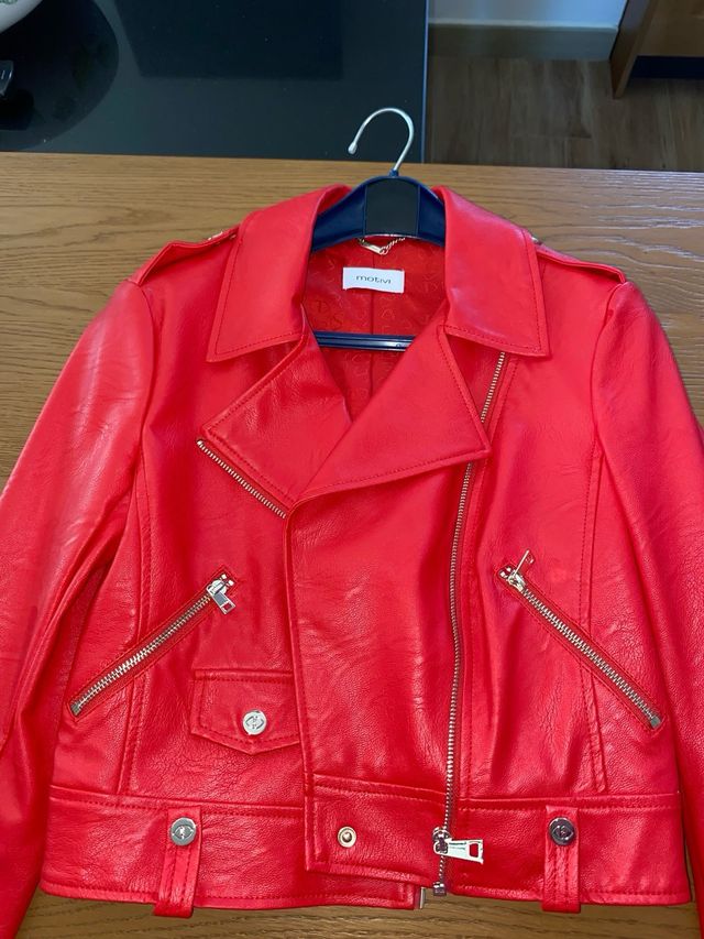 Giacca biker rossa Motivi taglia XS Eu 38