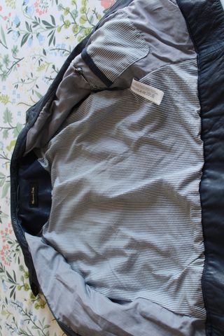 Chaqueta Massimo Dutti cuero azul - Talla 38