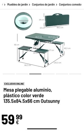 Mesa de picnic plegable