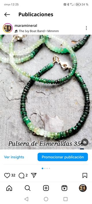 Pulsera de Esmeraldas y Plata de ley 