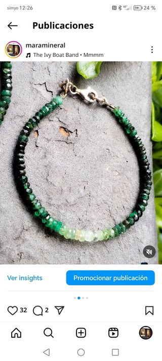 Pulsera de Esmeraldas y Plata de ley 