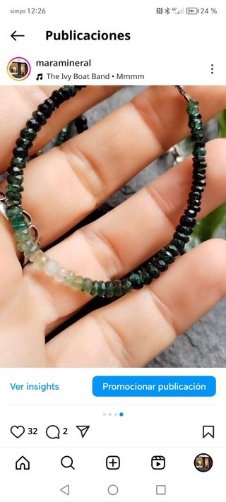 Pulsera de Esmeraldas y Plata de ley 