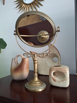 Espejo tocador bronce antiguo