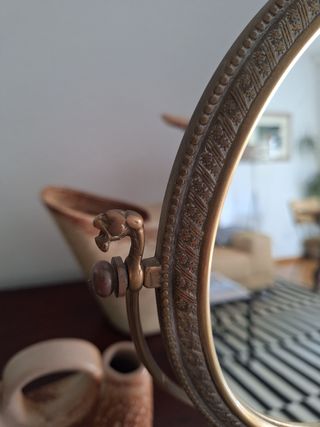 Espejo tocador bronce antiguo