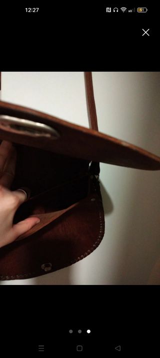 Bolso bandolera piel marrón