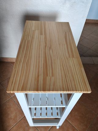 Carrello cucina bianco legno.