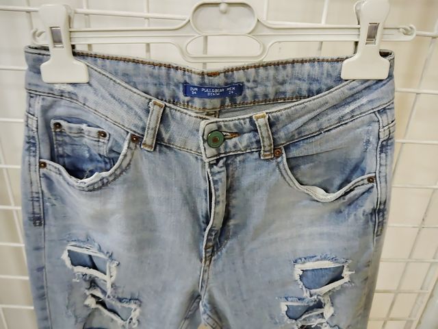 Jeans rotos azules - tiro alto