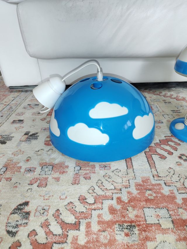 2 Lámparas seta azul nubes - Dormitorio infantil
