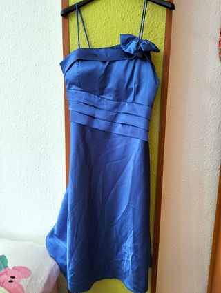 Vestido boda, comunión azul eléctrico