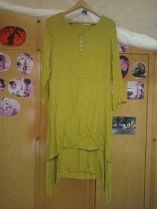 Blusones lino y chaleco - Amarillo y Azul