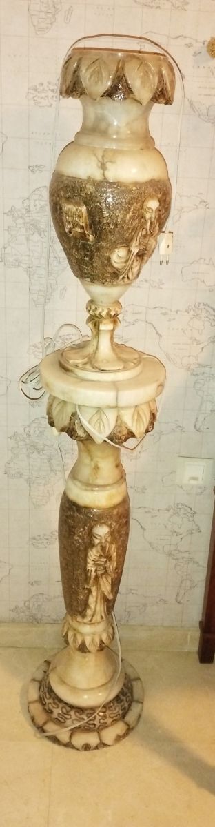 Lampara marmol pie, 2 piezas