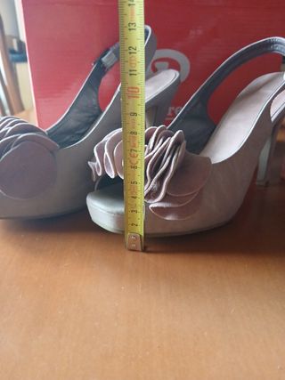 Zapatos plataforma fiesta rosa palo-malva de tacón