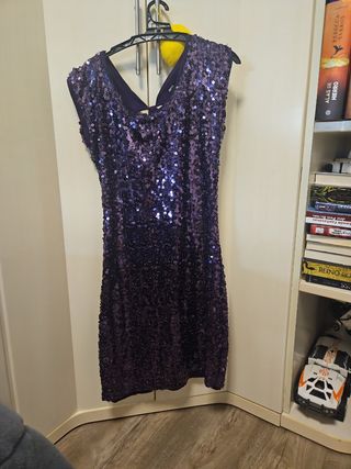 Vestido lentejuelas morado - Talla 5