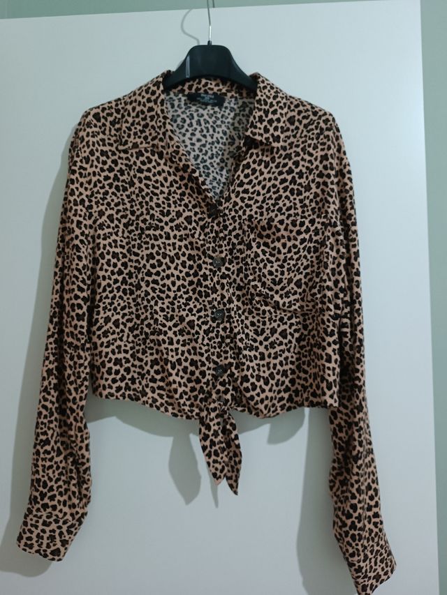Blusa Leopardo - Corta con Nodo