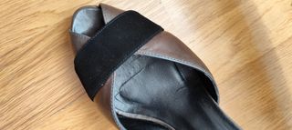 Zapatos Caramelo piel gris-negro, talla 37