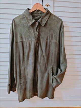 Chaqueta ante verde oliva hombre