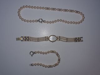 Reloj, pulsera y collar majorica