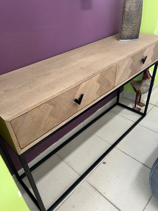 Mesa consola industrial madera-metal