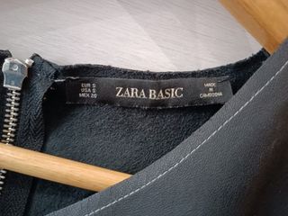 Top negro Polipiel Zara Basic 