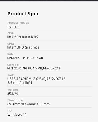 (Precintado) Mini PC N100 Firebat T8 Plus 8/256GB
