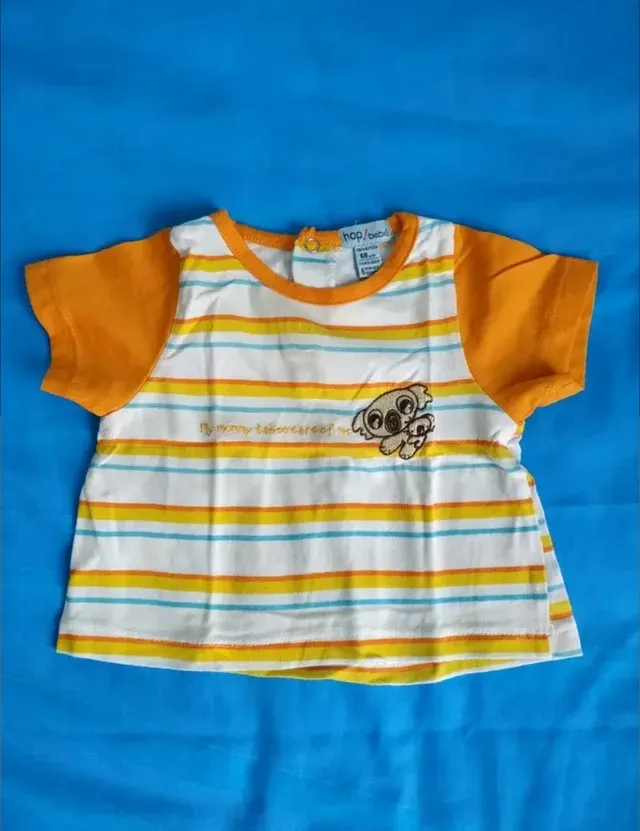 Lote 3 camisetas manga corta bebe 6-12 meses