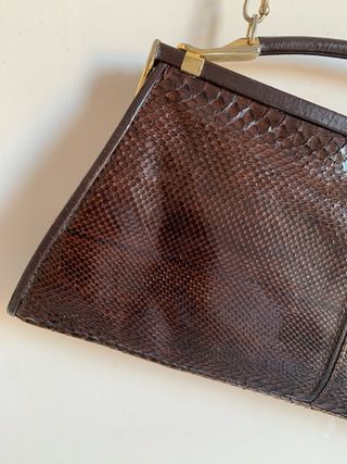 Borsa clutch donna in vera pelle di pitone