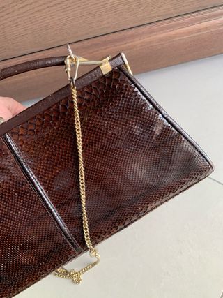 Borsa clutch donna in vera pelle di pitone