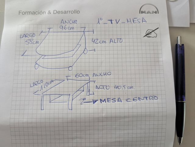 Mesa centro madera cerezo cristal
